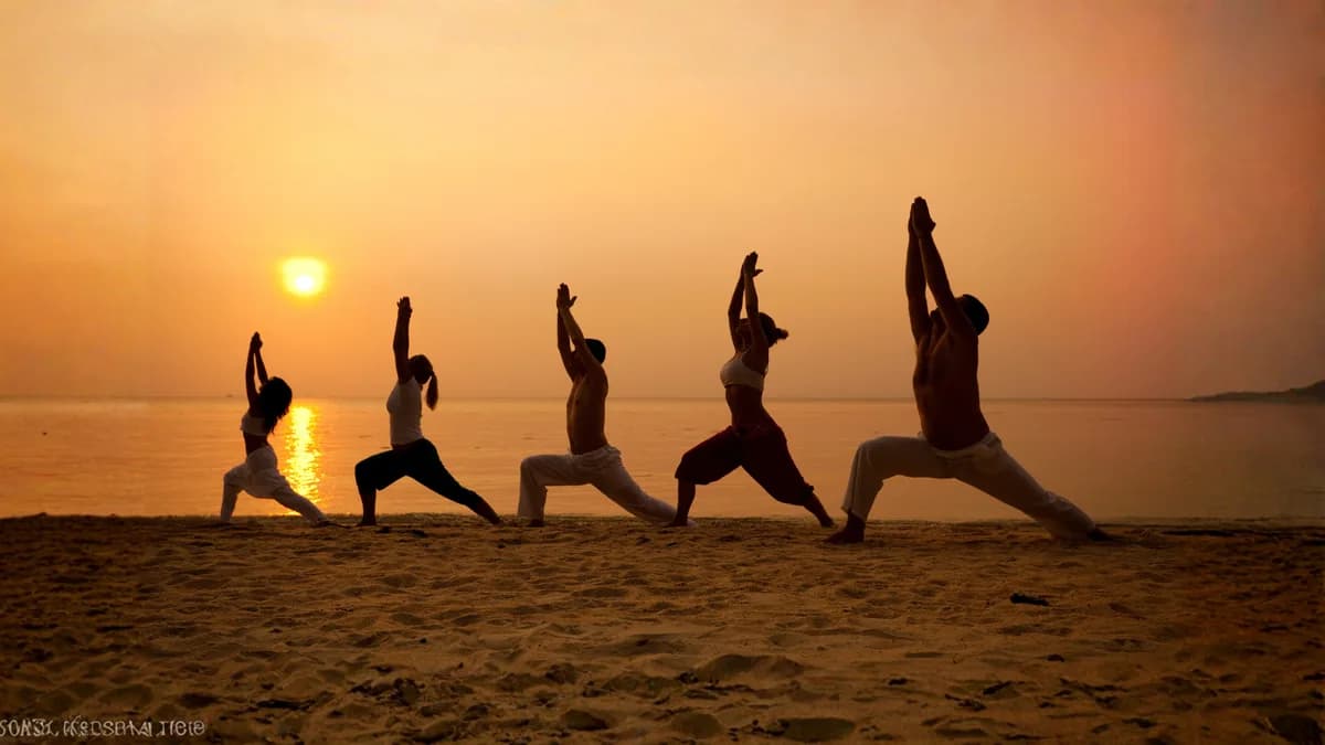 Free Saturday sunset yoga on the beach directly in front of Cape Beach Villa, Koh Samui